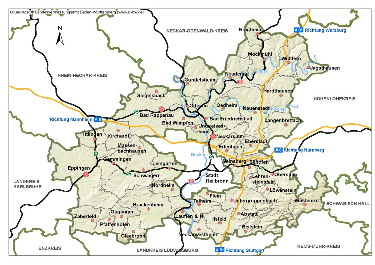 Landkreiskarten - Landkreis Heilbronn